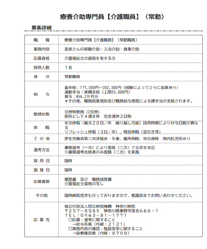 療養介助専門員